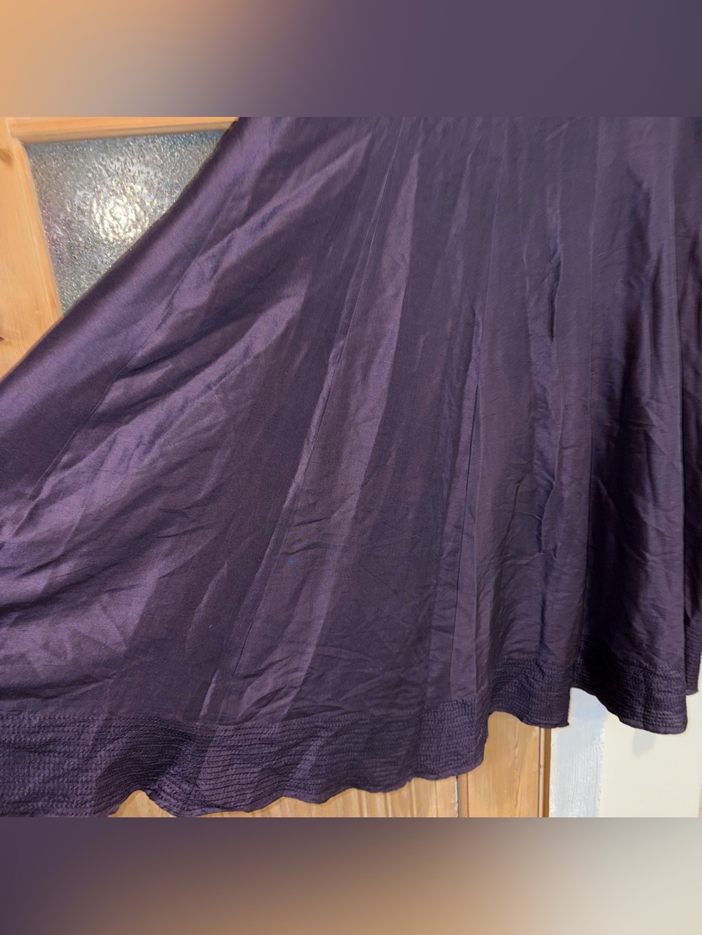Sundance 100% Silk Maxi Skirt Full Purple size 12 - Picture 6 of 9